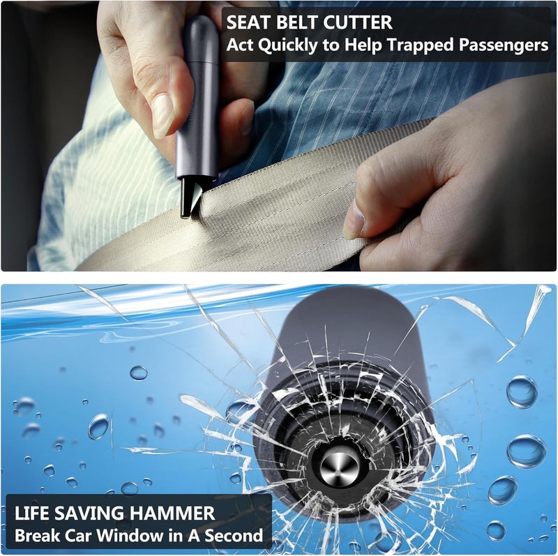 Zenhon Car Safety Hammer Window Breaker and Seat Belt Cutter, Multi-Function Car Emergency Escape Tool Life-Saving Emergency Artifact One Second Broken Window (Silver) - Image 2